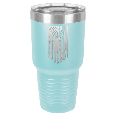 Deer-Gun-Flag Design Tumbler